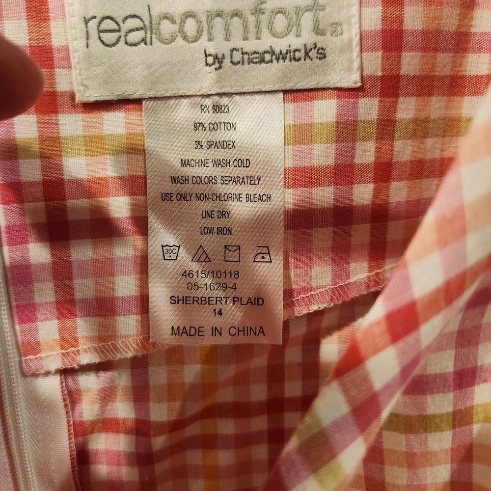 Chadwicks Pink Plaid Sleeveless Dress - Picture 4 of 4